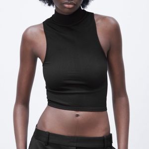 Zara | Tops | Nwt Zara Seamless Mock Neck Sleeveless Top | Poshmark